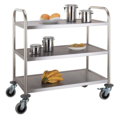 Serveringsvogn - Trolley - Rustfrit stål med 3 hylder - Combisteel