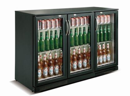 Backbar - Barkøleskab - Sort - 3 låger - 298 liter - Combisteel