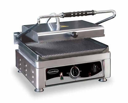 Kontaktgrill / Klemgrill - Rillet overflade - 410 x 500 mm - Combisteel