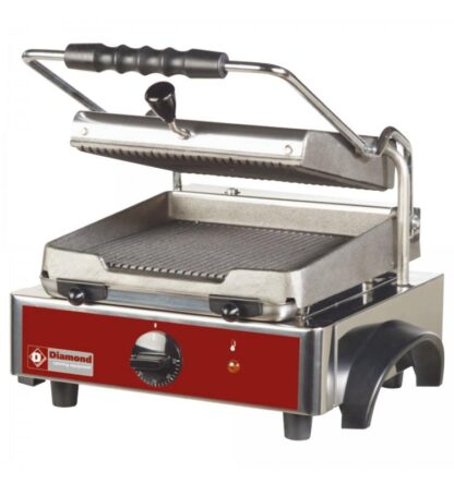 Kontaktgrill / Klemgrill - Rillet overflade - 255 x 255 mm - Diamond