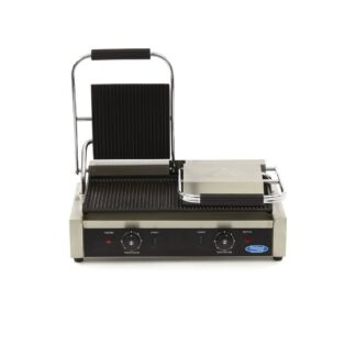 Kontaktgrill - Rillet overflade - Dobbelt - 2 x 214 x 214 mm - Maxima