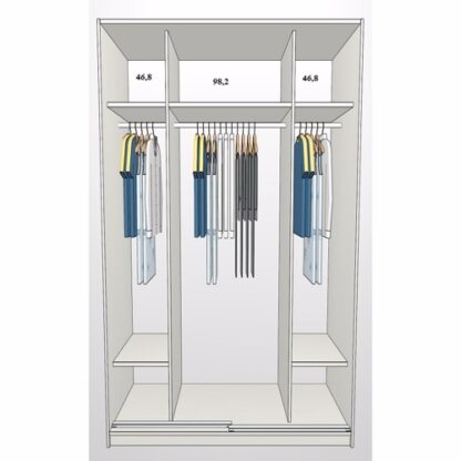 200cm Garderobeskab med 2 skydelåger - Mogensen