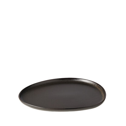 Aida Raw Organic Frokosttallerken Titanium Black 24x21 cm - Aida