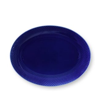 Lyngby Porcelæn Rhombe Color Serveringsfad mørkeblå 35 x 26,5 Cm - Lyngby Porcelæn