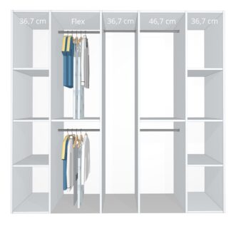 Inventar fra bredde 200 cm til 220 cm - Celebert - Model B - Kitchn Skydedøre