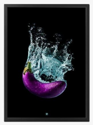 Aubergine Splash | Køkkenplakat - 21x30 cm (A4) - Køkkenshop