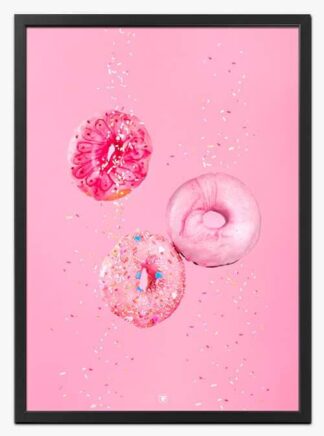 Pink Donuts | Køkkenplakat - 21x30 cm (A4) - Køkkenshop