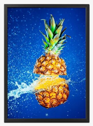 Ananas Splash | Køkkenplakat - 21x30 cm (A4) - Cilio