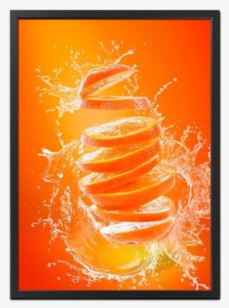 Appelsin Splash No. 2 | Køkkenplakat - 21x30 cm (A4) - Køkkenshop